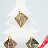 Маленькое фото 2: Украшение подвесное «Кристалл» (пластик), 8х8х8см, бронзовый