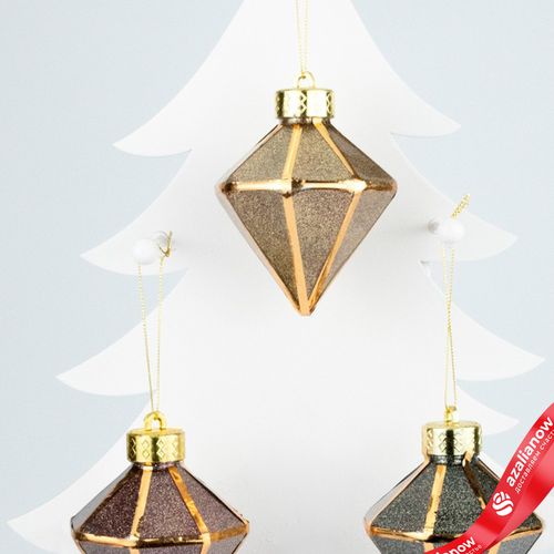 Фото 3: Украшение подвесное «Кристалл» (пластик), 8х8х8см, бронзовый