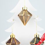 Маленькое фото 3: Украшение подвесное «Кристалл» (пластик), 8х8х8см, бронзовый