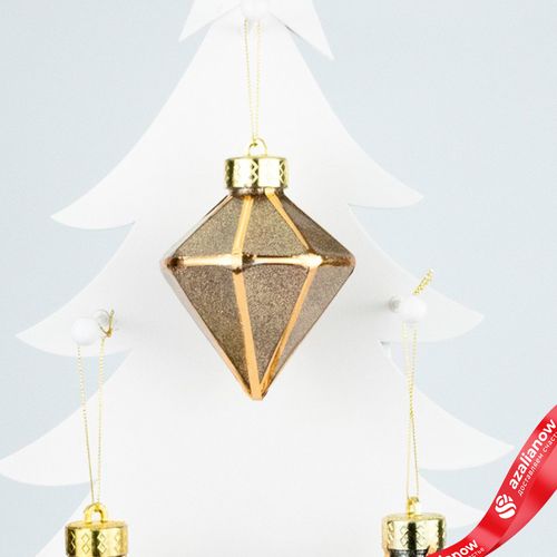 Фото 4: Украшение подвесное «Кристалл» (пластик), 8х8х8см, бронзовый