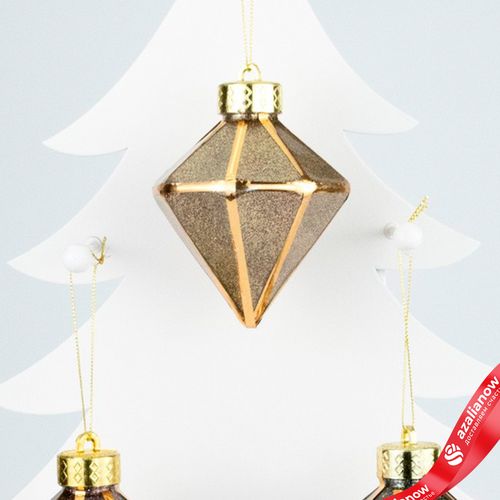 Фото 5: Украшение подвесное «Кристалл» (пластик), 8х8х8см, бронзовый