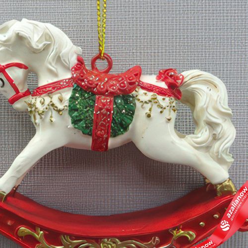 Фото 3: Украшение подвесное «Лошадка» (полирезин), H7,5x6,5x2см, красный