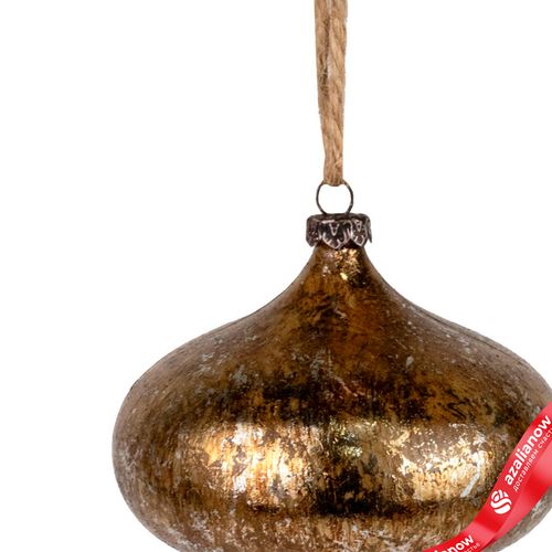 Фото 2: Украшение подвесное «Луковица Антик» (пластик), 10см, золотой