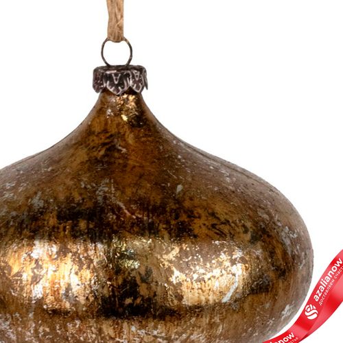 Фото 3: Украшение подвесное «Луковица Антик» (пластик), 10см, золотой