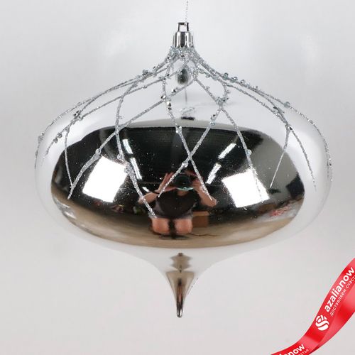 Украшение подвесное «Луковица» (пластик), 16см, серебряный