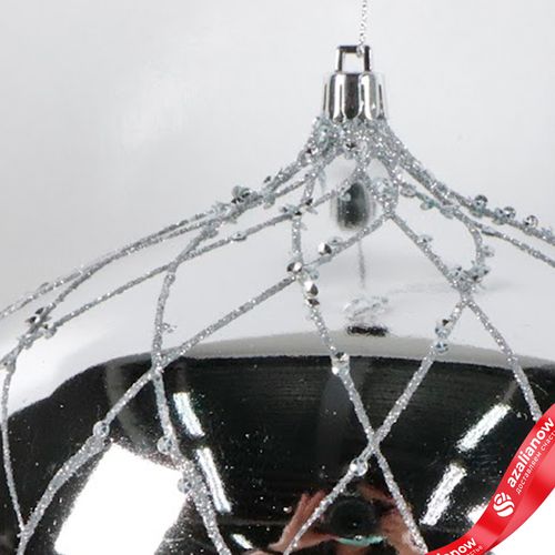 Фото 4: Украшение подвесное «Луковица» (пластик), 16см, серебряный