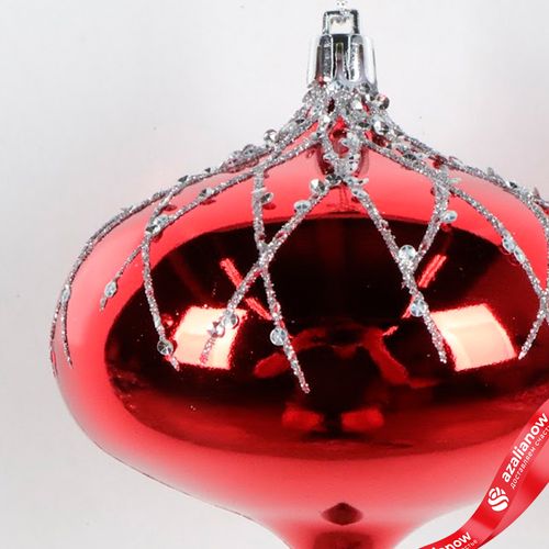 Фото 2: Украшение подвесное «Луковица» (пластик), 10см, красный