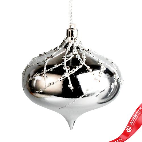 Украшение подвесное «Луковица» (пластик), 10см, серебряный