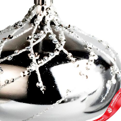 Фото 3: Украшение подвесное «Луковица» (пластик), 10см, серебряный