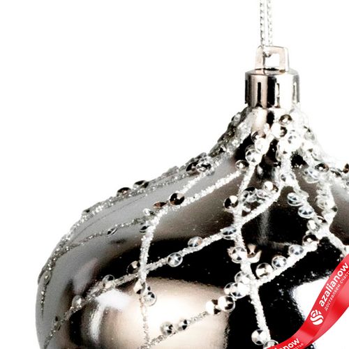 Фото 4: Украшение подвесное «Луковица» (пластик), 10см, серебряный