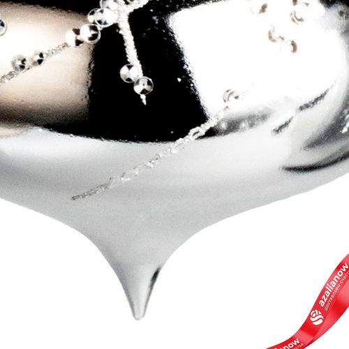 Фото 5: Украшение подвесное «Луковица» (пластик), 10см, серебряный