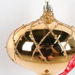 Маленькое фото 2: Украшение подвесное «Луковица» (пластик), 10см, золотой