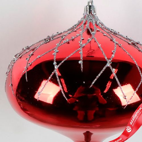 Фото 2: Украшение подвесное «Луковица» (пластик), 16см, красный