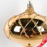 Маленькое фото 2: Украшение подвесное «Луковица» (пластик), 16см, золотой