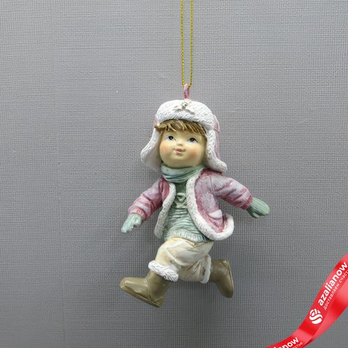 Украшение подвесное «Мальчик» (полирезин), H9x6,5x3,5см, розовый