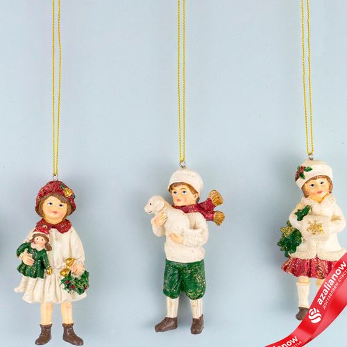 Фото 3: Украшение подвесное «Мальчик/девочка» (полирезин), H11,5x5,5x4см, в асс.