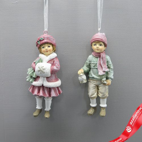 Украшение подвесное «Мальчик/Девочка» (полирезин), H11,5x5x3,5см, в асс.