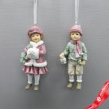 Маленькое фото 1: Украшение подвесное «Мальчик/Девочка» (полирезин), H11,5x5x3,5см, в асс.