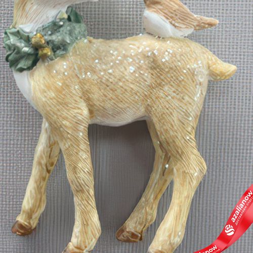 Фото 5: Украшение подвесное «Олененок» (полирезин), H9x6,5x3см, зеленый