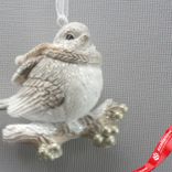 Маленькое фото 3: Украшение подвесное «Птичка на ветке» (полирезин), Н5,5х6х3см, серый