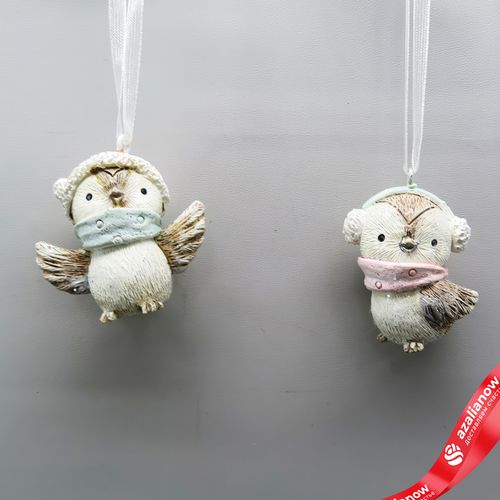 Украшение подвесное «Птичка» (полирезин), H7,5x3,5x3,5см, в асс., коричневый