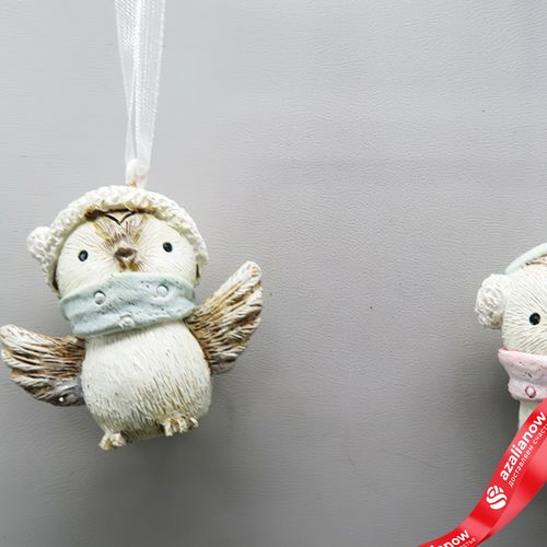 Фото 2: Украшение подвесное «Птичка» (полирезин), H7,5x3,5x3,5см, в асс., коричневый