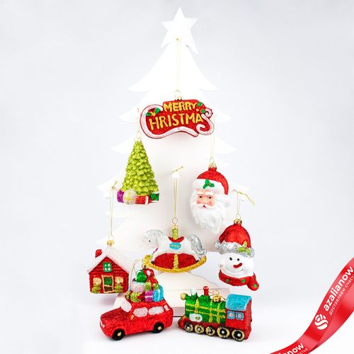 Украшение подвесное «Рождество» (пластик), 10х5х12см, в асс., красный