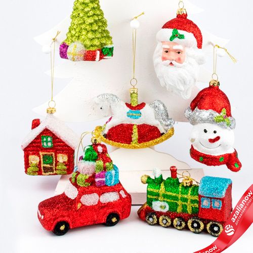 Фото 5: Украшение подвесное «Рождество» (пластик), 10х5х12см, в асс., красный