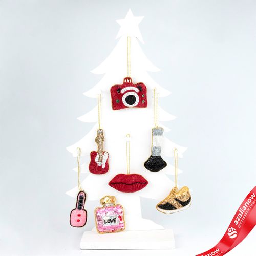 Украшение подвесное с бисером, 10см, в асс.