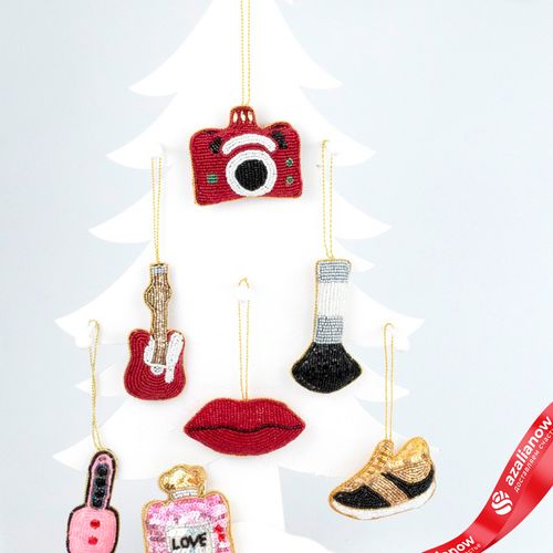 Фото 2: Украшение подвесное с бисером, 10см, в асс.