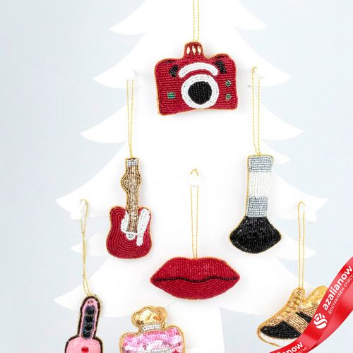 Фото 3: Украшение подвесное с бисером, 10см, в асс.