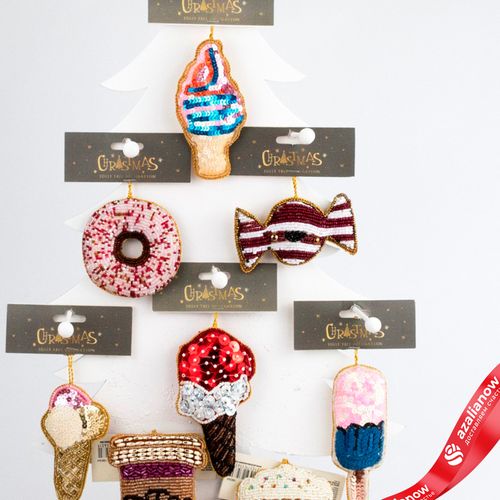 Фото 2: Украшение подвесное с бисером (сладости), 10см, в асс.