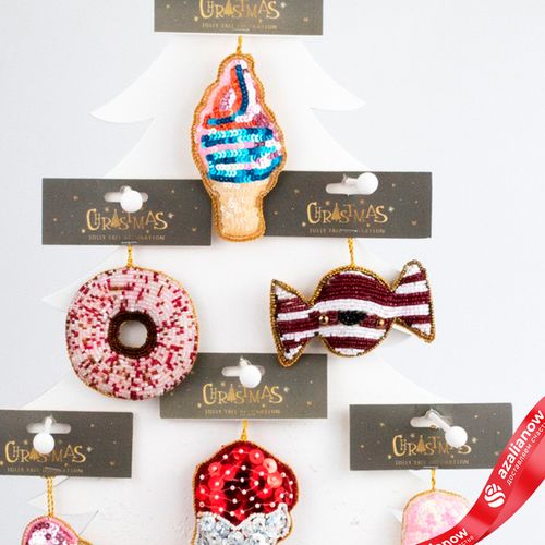 Фото 4: Украшение подвесное с бисером (сладости), 10см, в асс.