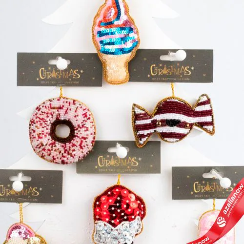 Фото 5: Украшение подвесное с бисером (сладости), 10см, в асс.