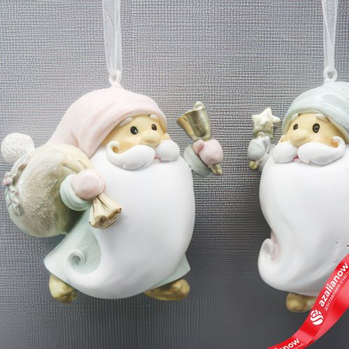 Фото 2: Украшение подвесное «Санта» (полирезин), Н7х7х4см, в асс., серый