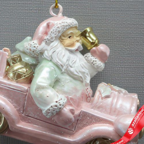 Фото 3: Украшение подвесное «Санта в машине» (полирезин), H6x7x4см, розовый