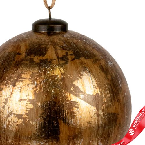 Фото 3: Украшение подвесное «Шар Антик» (пластик), D12см, золотой