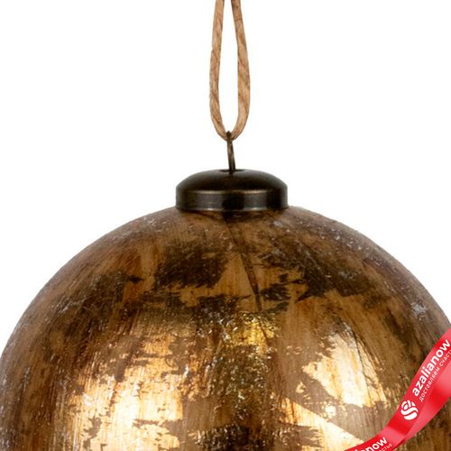 Фото 4: Украшение подвесное «Шар Антик» (пластик), D12см, золотой