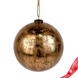 Маленькое фото 1: Украшение подвесное «Шар Антик» (пластик), D15см, золотой