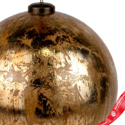 Фото 3: Украшение подвесное «Шар Антик» (пластик), D15см, золотой