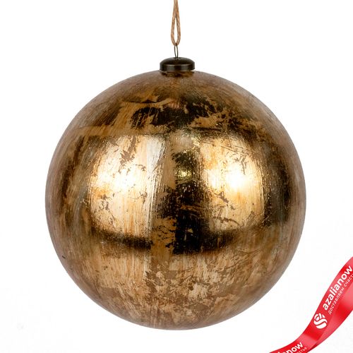 Украшение подвесное «Шар Антик» (пластик), D20см, золотой