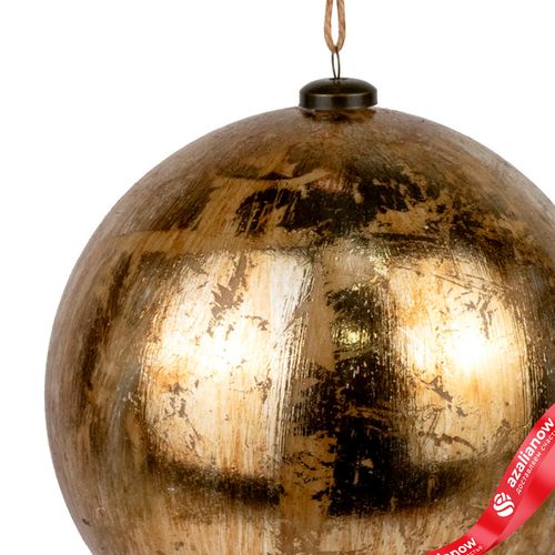 Фото 2: Украшение подвесное «Шар Антик» (пластик), D20см, золотой