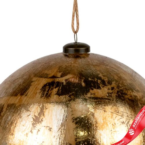 Фото 4: Украшение подвесное «Шар Антик» (пластик), D20см, золотой