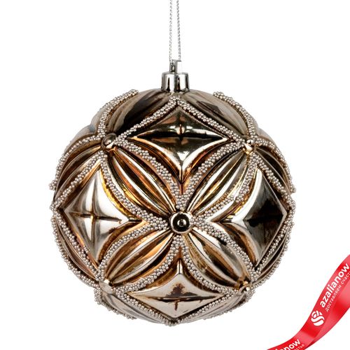 Украшение подвесное «Шар» (пластик), D10см, серебряный