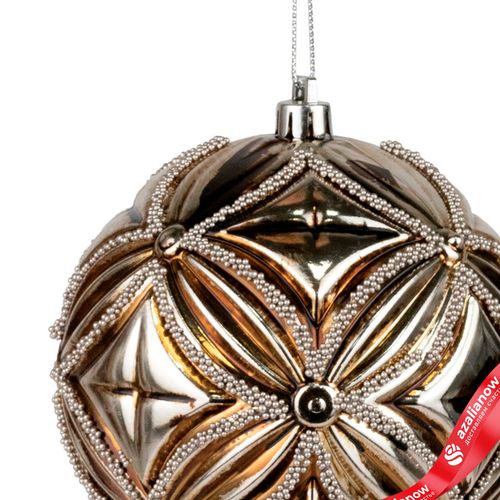 Фото 2: Украшение подвесное «Шар» (пластик), D10см, серебряный