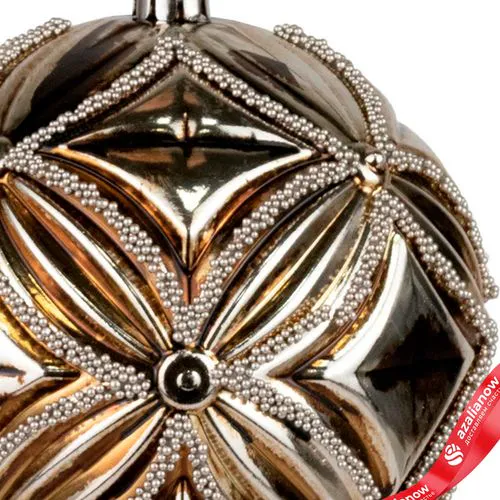 Фото 3: Украшение подвесное «Шар» (пластик), D10см, серебряный