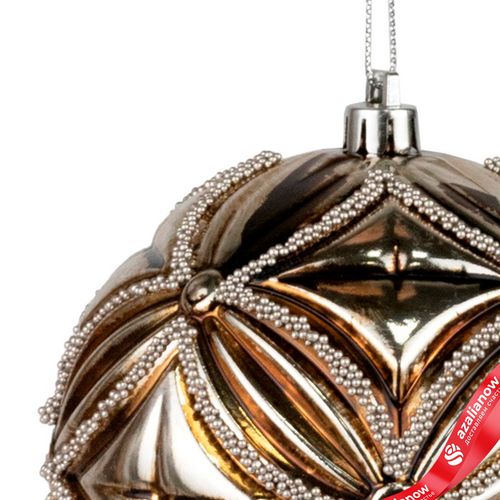 Фото 4: Украшение подвесное «Шар» (пластик), D10см, серебряный