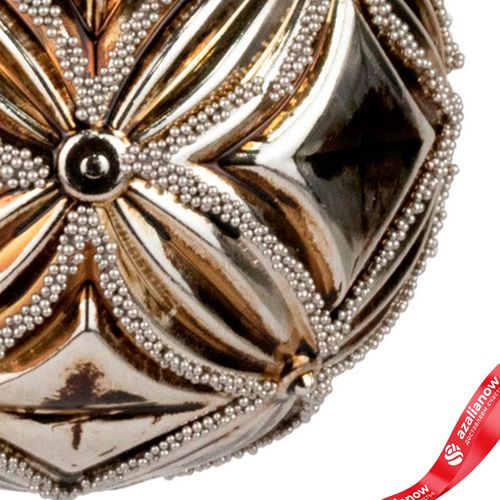 Фото 5: Украшение подвесное «Шар» (пластик), D10см, серебряный