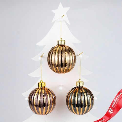 Украшение подвесное «Шар» (пластик), D10см, в асс., бронзовый