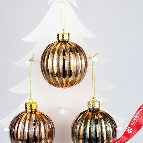 Фото 2: Украшение подвесное «Шар» (пластик), D10см, в асс., бронзовый